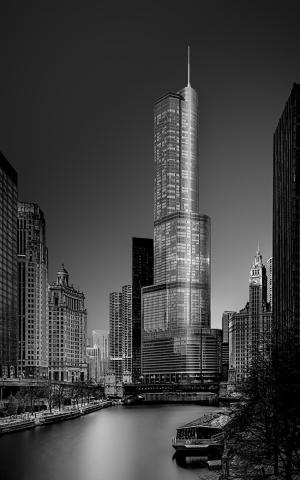 Chicago skyscraper in black and white