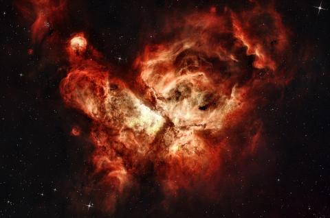 Close up of a nebula in space