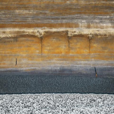 Layers of blue and orange from a landscape