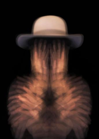 A portrait made from hands